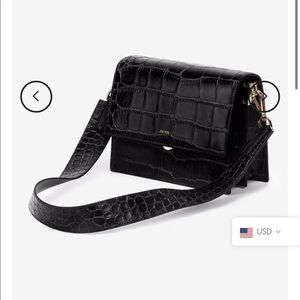 JW PEI Women's Mini Flap Crossbody - Black Croc